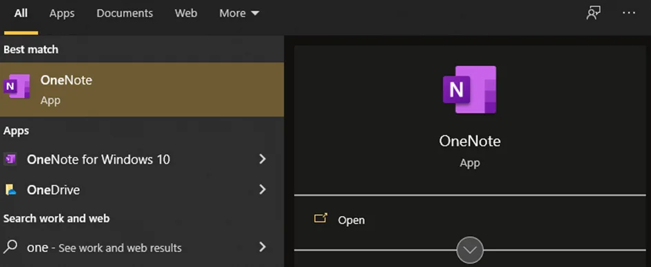 Two versions of OneNote